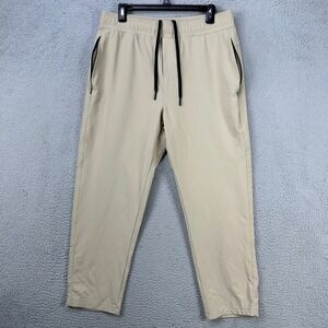 Public Rec Pants Pull On Mens 34X28 Beige Stretch Waistband Drawstring Pocket
